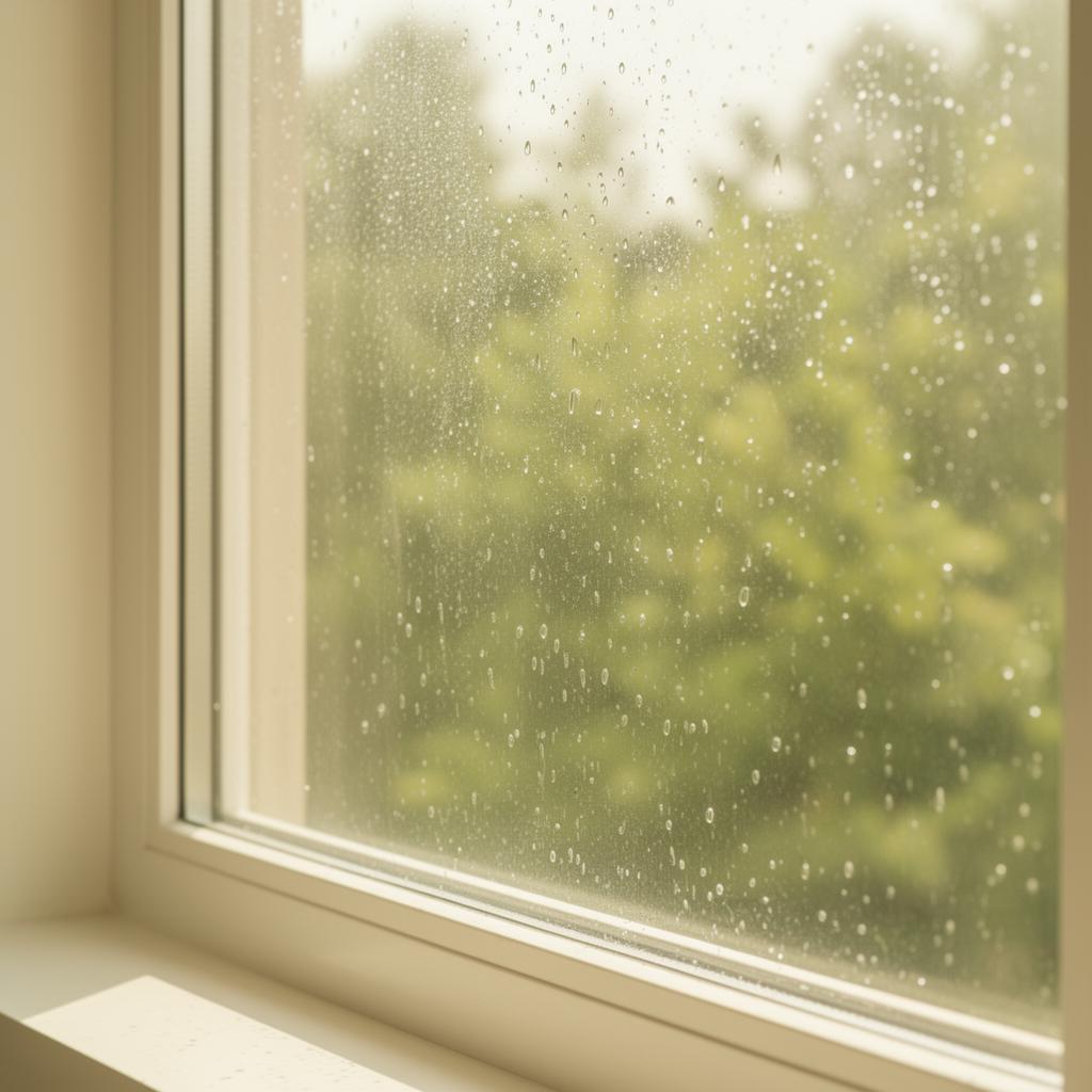 Sauberes Fenster mit Blick ins Grüne